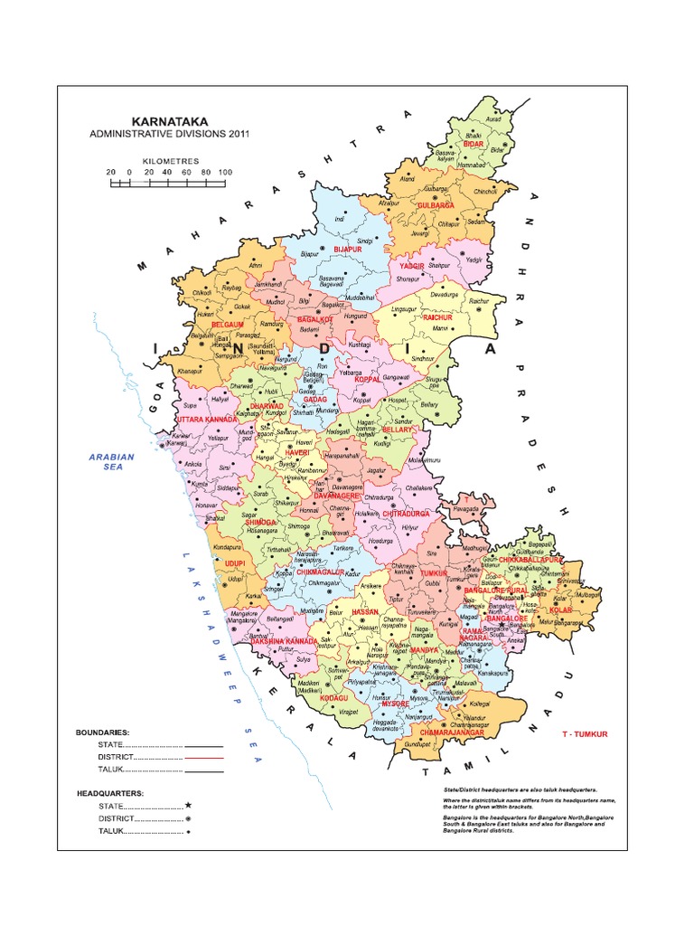 Taluks of Karnataka - 2011 Census | PDF