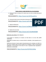 Procedimientos para Llevar A Cabo Dentro de La Plataforma