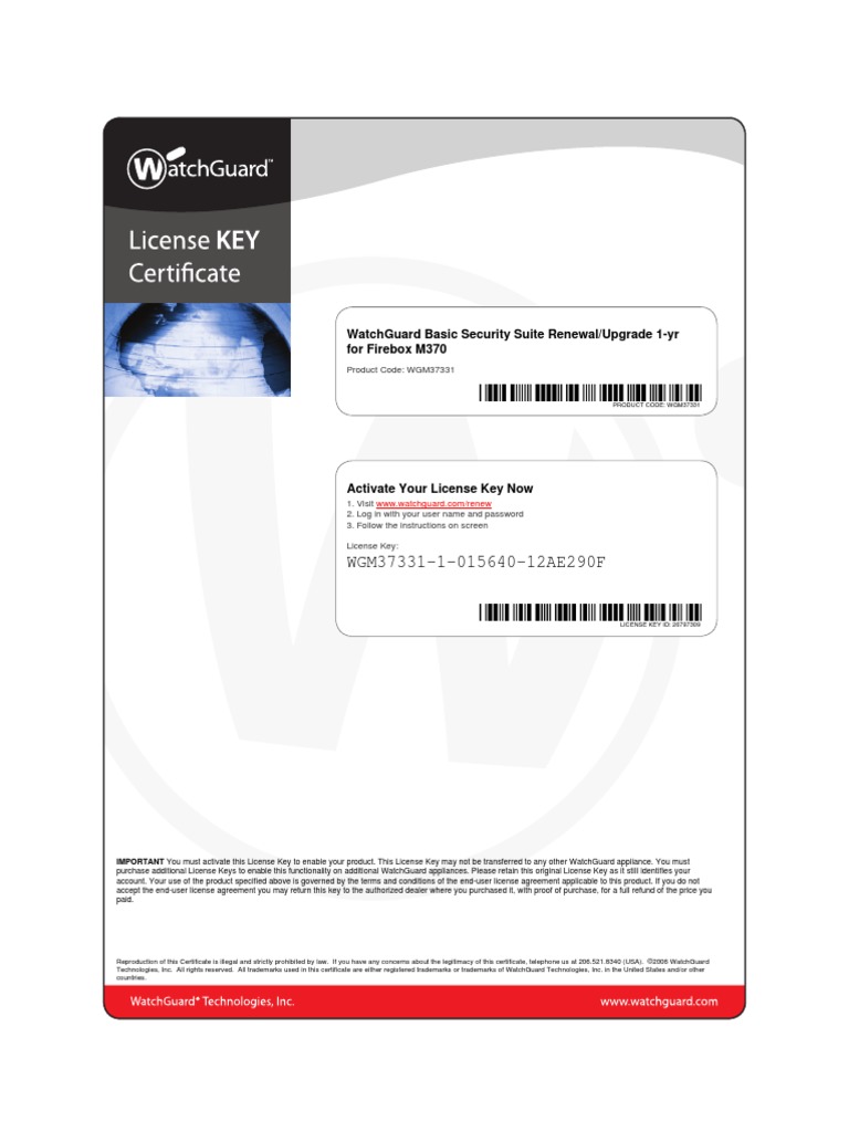 Wgm37331-1-015640-12Ae290F: Watchguard Basic Security Suite Renewal ...