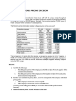 Tutorial Questions: Pricing Decision