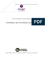 Controle Des Systemes Lineaires