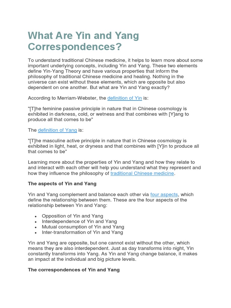 Understanding Yin and Yang in TCM | PDF | Yin And Yang | Traditional ...
