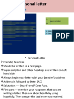 Personal Letter Writing Format