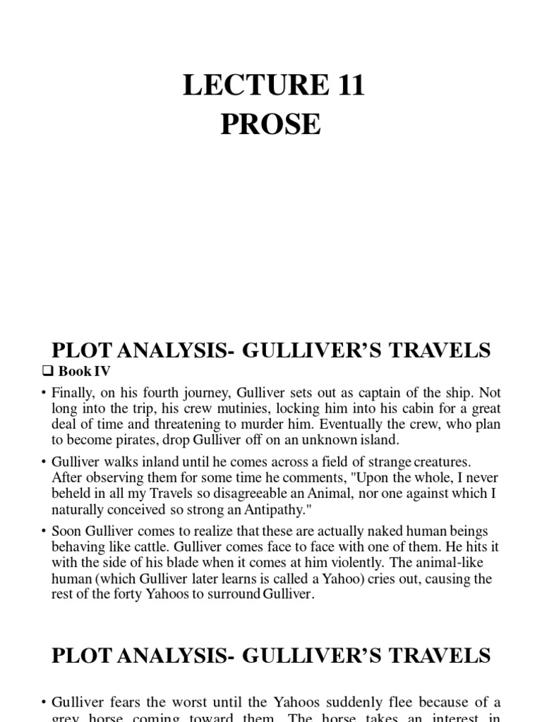 Prose Gulliver's Travels Book 4 PDF Gulliver's Travels