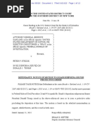 Garland v. Strzok - Subpoena For Trump - Motion To Quash