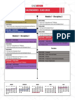 Calendário completo EAD 2022 com datas importantes