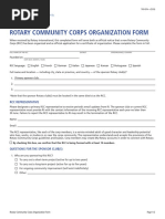 Rotary Community Corps Organization Form