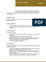 Maestría en Psicología Con Mención en Gestión Del Riesgo Psicosocial para La Seguridad Ciudadana