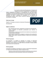 Maestría en Psicología Con Mención en Intervención Psicoeducativa en Trastornos Del Neurodesarrollo