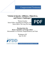 Congressional Testimony on Global al-Qaeda Affiliates, Objectives, and Future Challenges