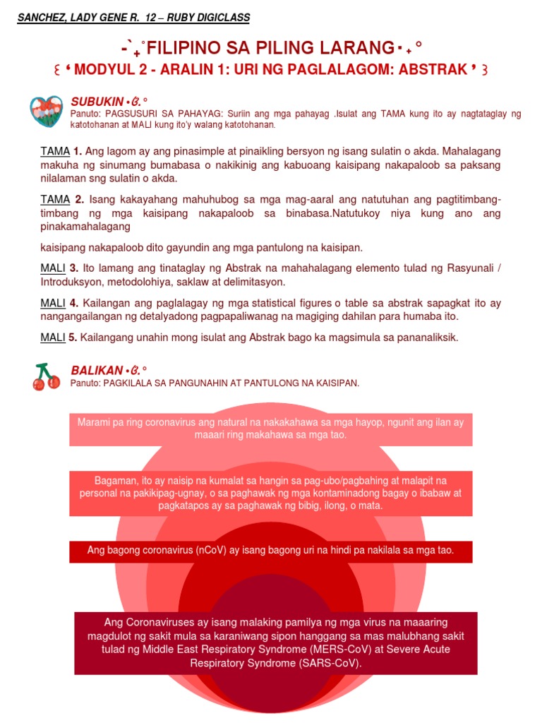 Filipino - Pagsulat NG Abstrak | PDF