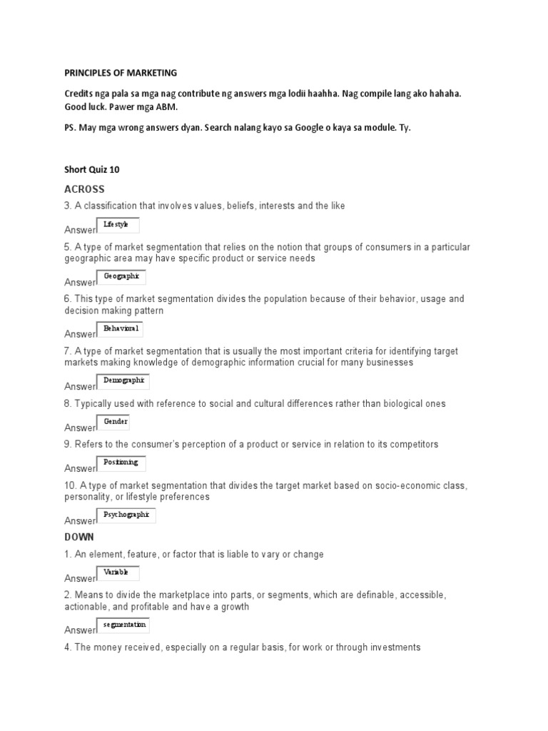 Prim Week 11 20 | PDF | Marketing | Market Segmentation