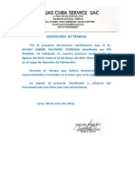 Certificado de Trabajo