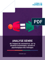 Analyse Genre de l’Impact de La Pandémie COVID-19 Sur La Situation Économique, Sociale Et Psychologique Des Ménages (Version Fr)