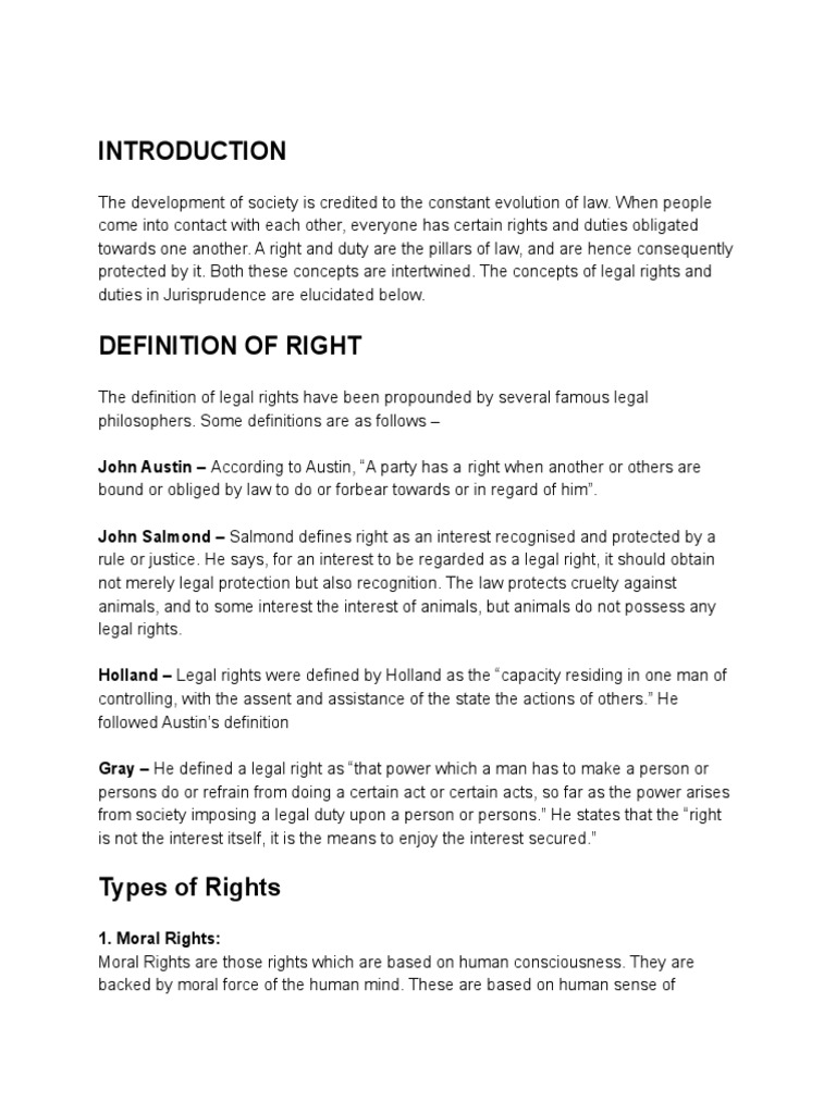 Legal Rights and Their Elements | PDF | Equity (Law) | Rights