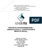 Ana Miralles 221 Proyecto Sociointegrador Iunidad III Parte 1 Justificación e Impacto Social
