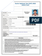 Xavier Aptitude Test (XAT) 2022 Admit Card