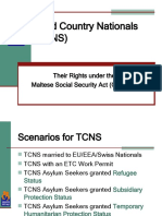 TCN's-Their Rights Under The Maltese Social Security Act