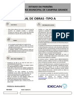 Fiscal de Obras - Tipo A: Estado Da Paraíba Prefeitura Municipal de Campina Grande