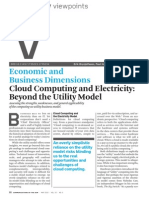 Economic and Business Dimensions: Cloud Computing and Electricity: Beyond The Utility Model