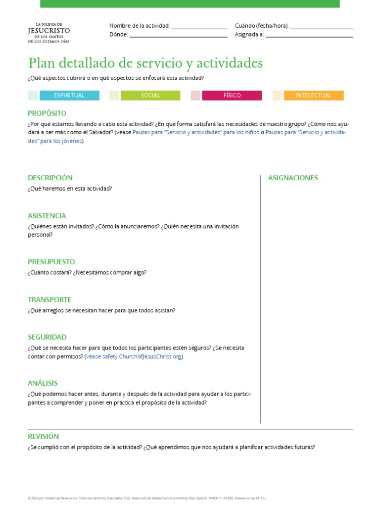 Plan Detallado de Actividades SUD PDF