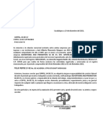 Carta de ingreso a instalaciones para trabajadora de agencia de publicidad