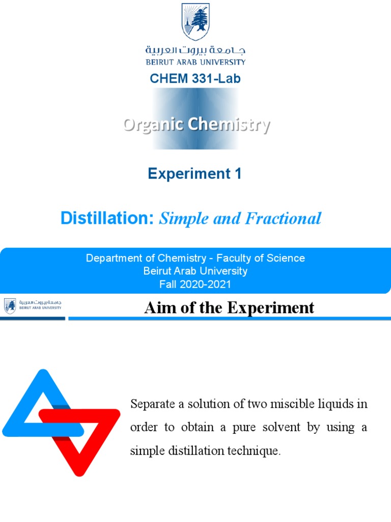 Exp.1-Distillation, Simple and Fractional | PDF | Distillation | Liquids