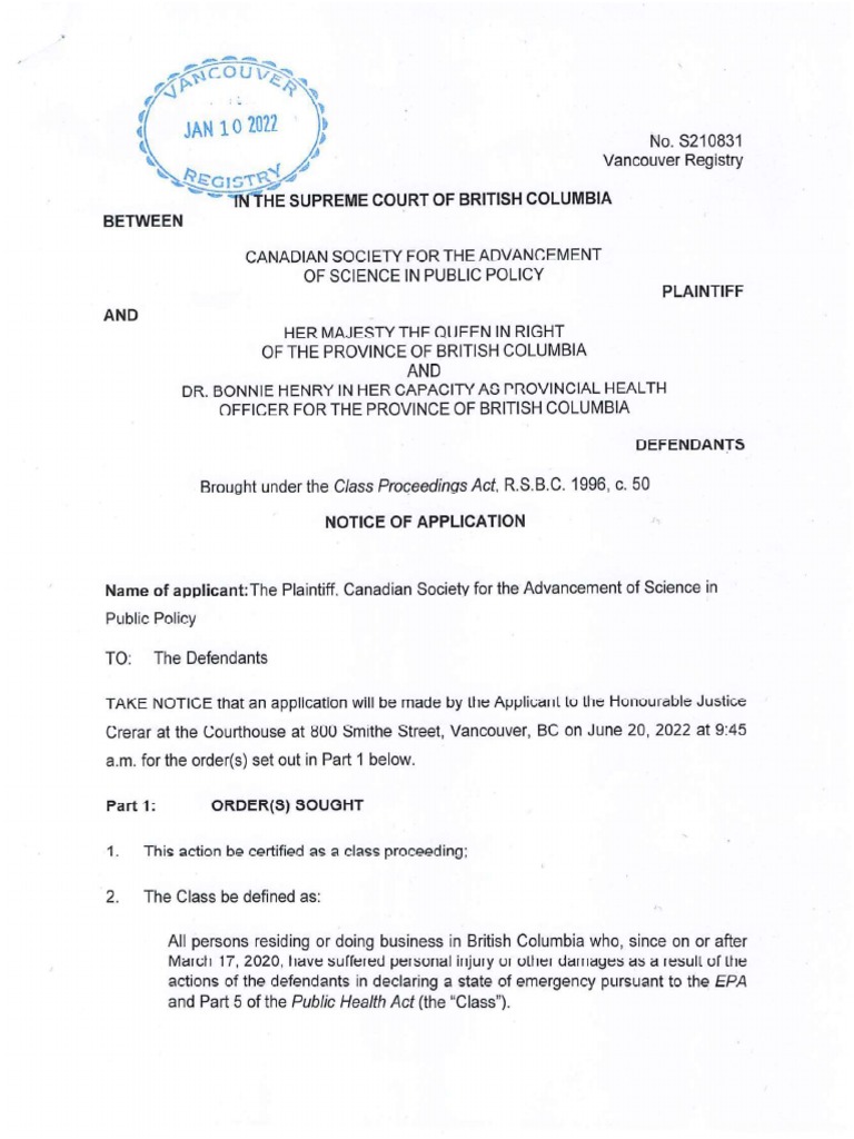 2022-01-10 - Plaintiff's Application Seeking Class Certification | PDF ...
