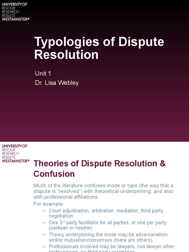 Dispute Resolution Methods | PDF | Mediation | Arbitration
