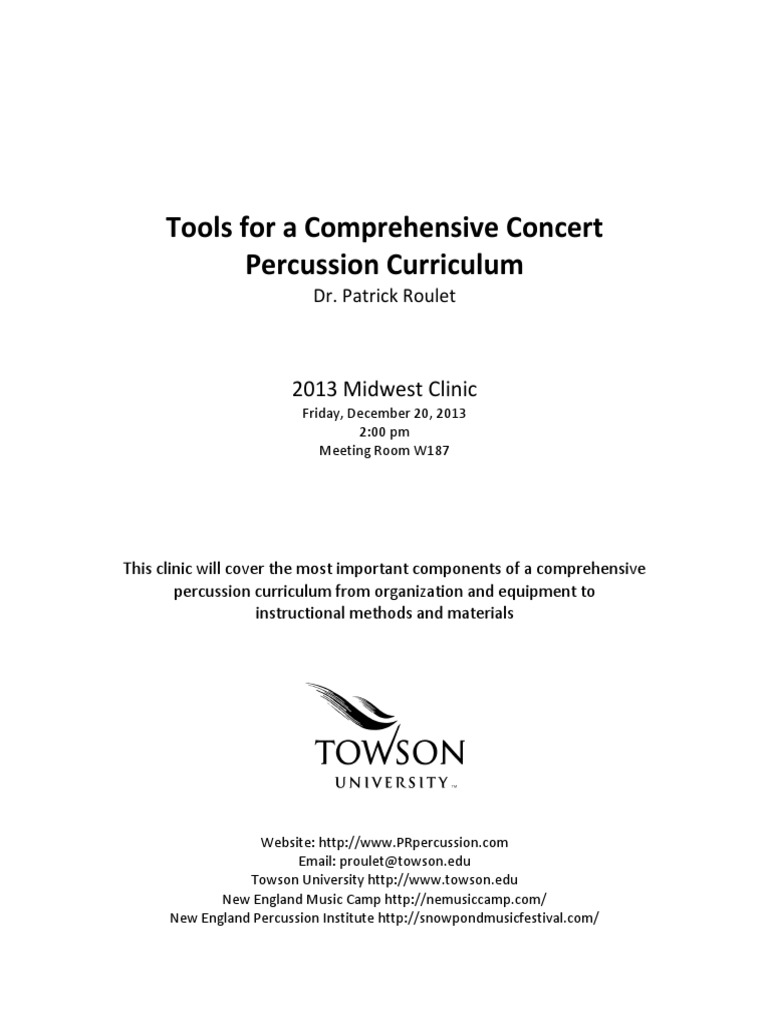 Roulet - Tools For A Comprehensive Concert Percussion Curriculum | PDF ...