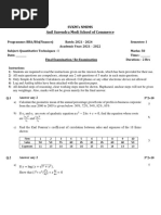 SVKM'S Nmims Anil Surendra Modi School of Commerce: Instructions: 1) 2) 3) 4) 5)