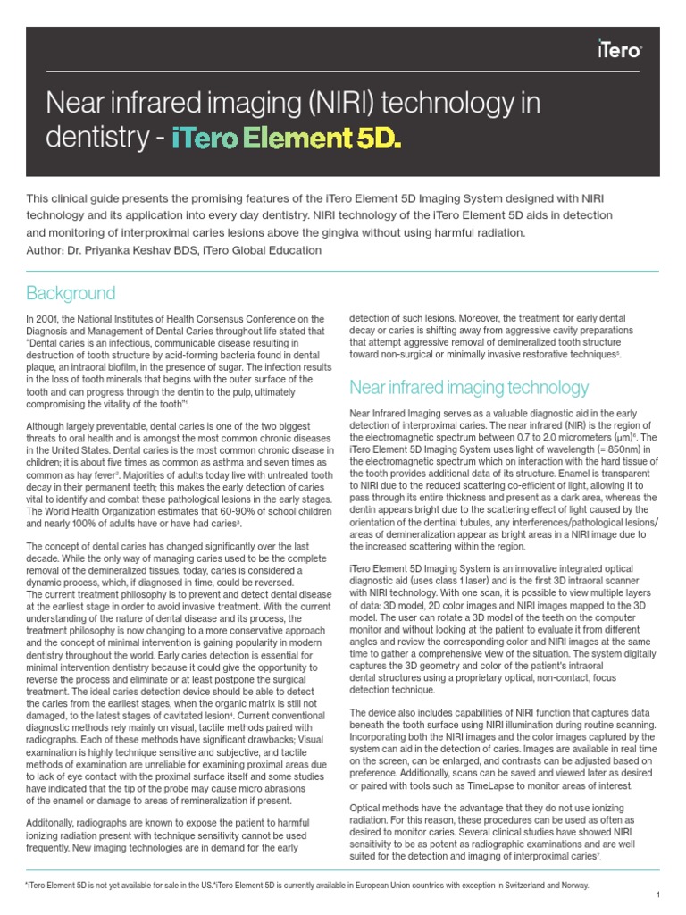ITero Element 5D Clinical Guide | PDF | Infrared | Human Tooth