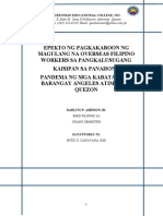 Epekto NG Pagkakaroon NG Magulang Na Ofw Sa Pangkalusugang Kaisipan Sa Panahong Pandemya Sa Mga Kabataan NG Barangay Angeles Atimonan, Quezon