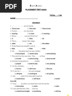 Placement Test For Adults