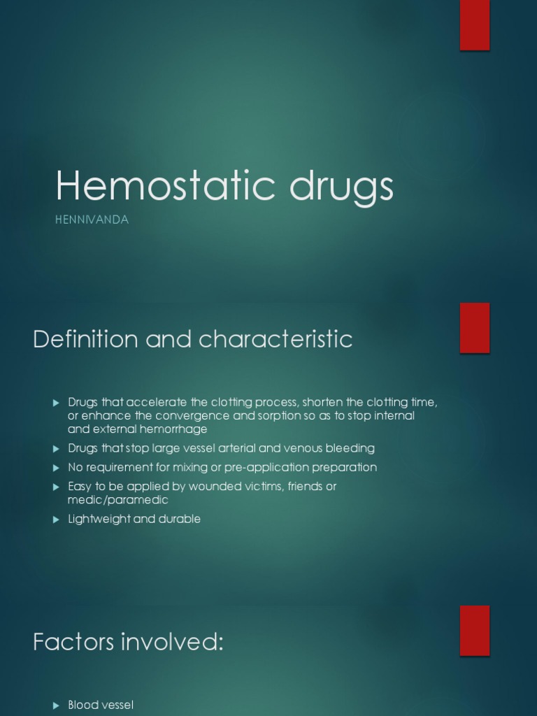 Hemostatic Drugs Hennivanda PDF Coagulation Hemostasis