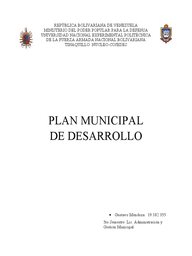 Evaluación del Plan Municipal de Desarrollo | PDF | Planificación ...