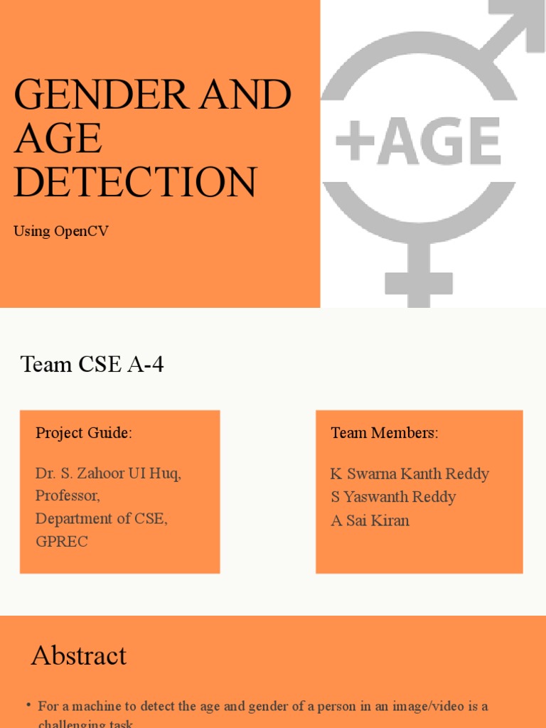 Age and Gender Detection with CNN | PDF | Deep Learning | Statistics