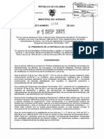 Decreto 1033 Del 1 de Septiembre de 2021