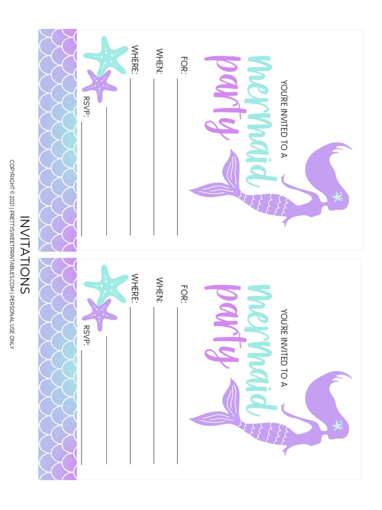 Free Mermaid Party Printables | PDF