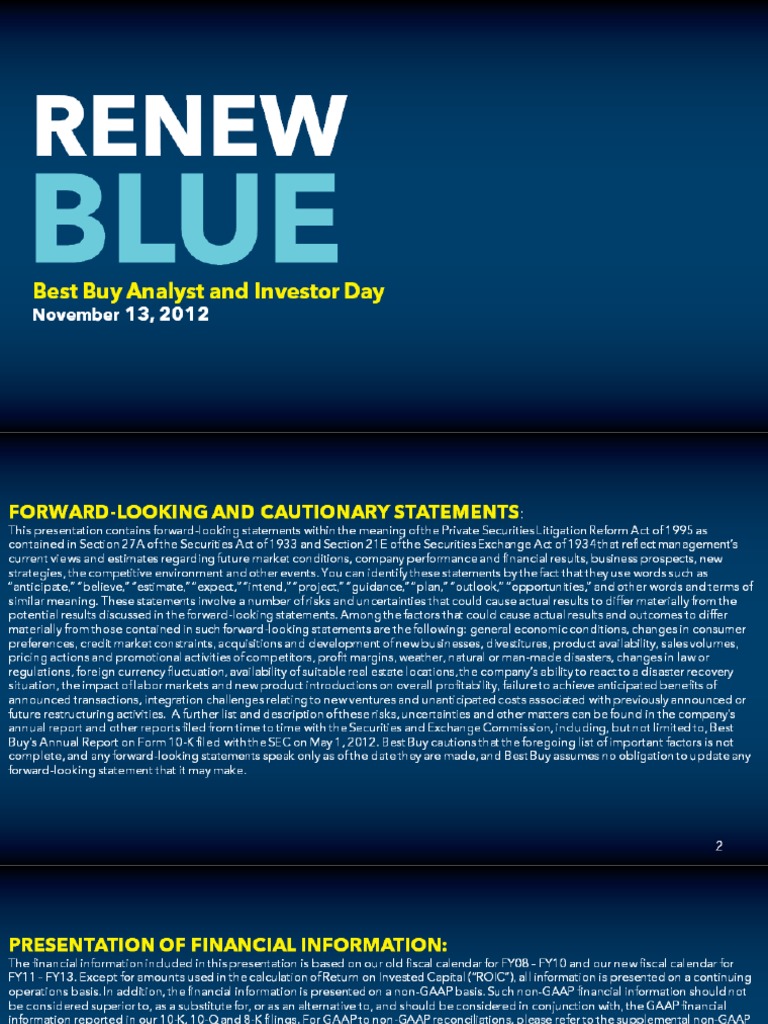 Renew Best Buy Analyst and Investor Day PDF Best Buy Brand