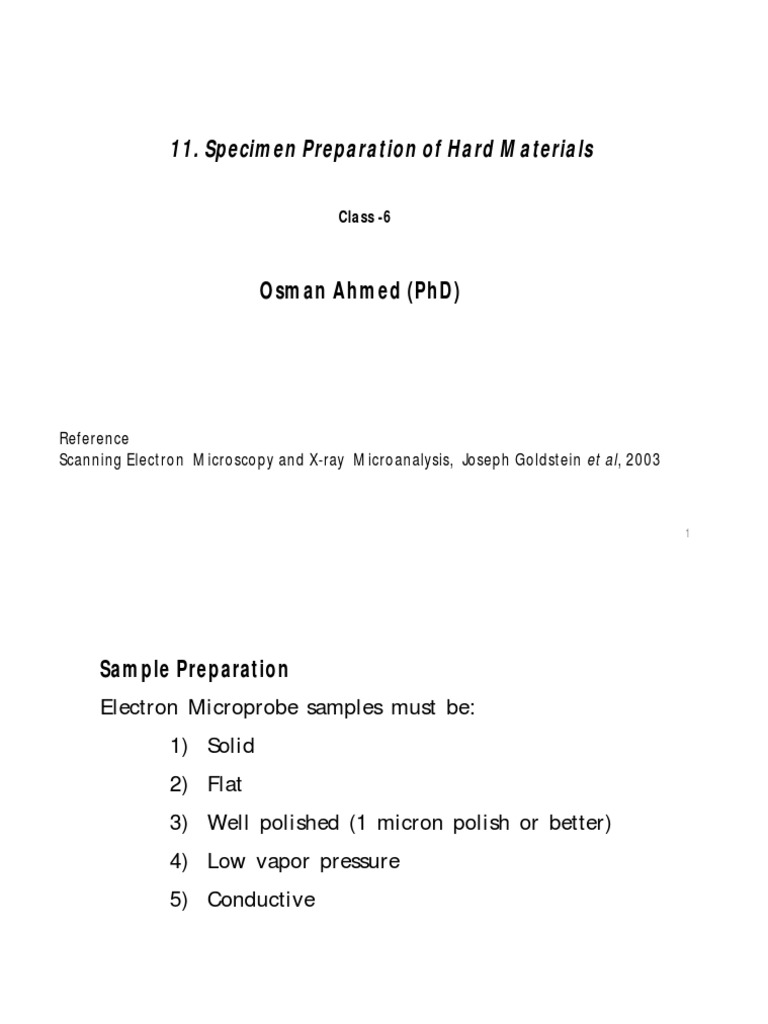 1113. Sample Preparation PDF Scanning Electron Microscope