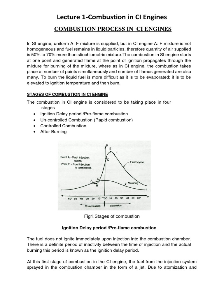 Combustion Process in Ci Engines PDF Combustion Engines