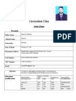 Curriculum Vitae of Amin Khan