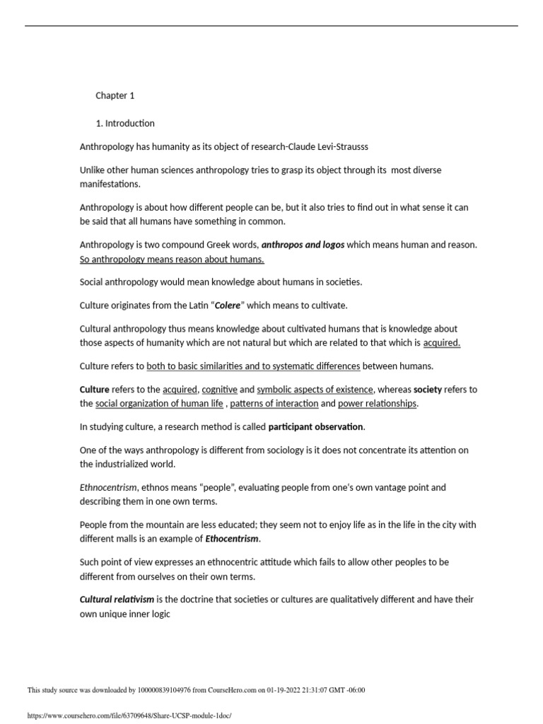 Share UCSP Module 1 | PDF | Anthropology | Sociology
