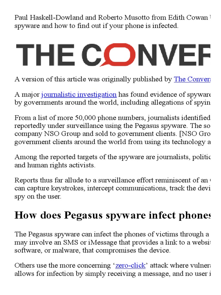 Pegasus spyware how it works and how to detect it pdf spyware