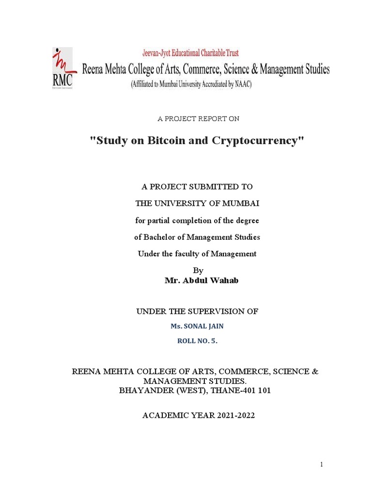 Bitcoin and Cryptocurrency Study Report | PDF | Cryptocurrency | Bitcoin