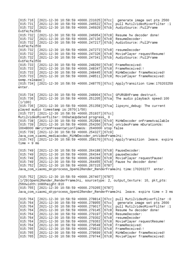Video Playback and Decoding Logs | PDF | Multimedia | Computer Science