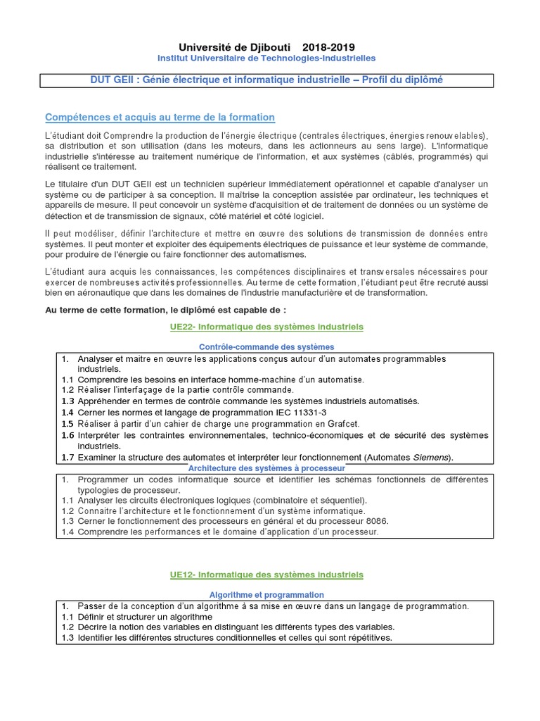 DUT GEII : Compétences et débouchés | PDF | Informatique | Électronique