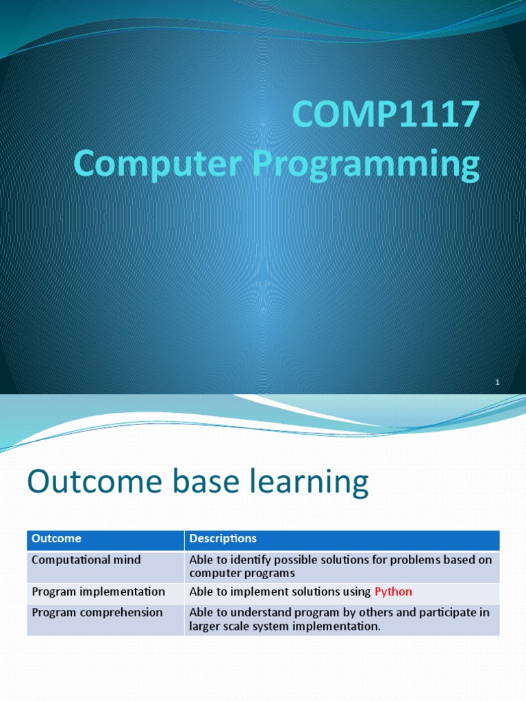 COMP1117 Computer Programming | PDF | Python (Programming Language ...