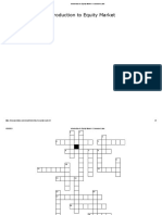 Introduction To Equity Market - Crossword